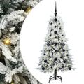 vidaXL Umelý Sklápací Vianočný Stromček Biela 120 cm PE a PVC