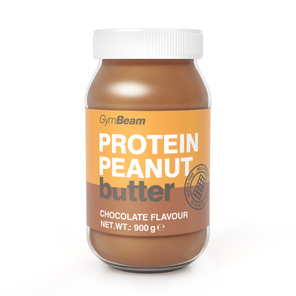 Proteínové arašidové maslo - GymBeam, čokoláda, 900 g