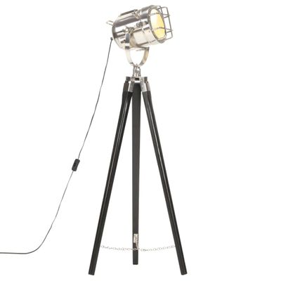 vidaXL Lampa na statíve čierna 97 cm mangovníkový masív