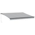 vidaXL Ručne zaťahovacia markíza s LED antracit a biela 450x350 cm