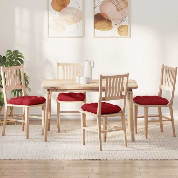 vidaXL Vankúše na sedenie 4 pcs Červená 45 x 45 x 12 cm látka
