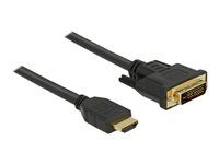 Kábel adaptéra - DVI-D s kolíkmi (samec) do HDMI s kolíkmi (samec) - 3 m - trojnásobne tienený - čierna - krídlové skrutky