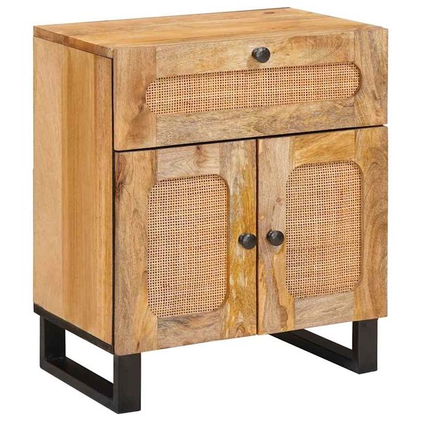 vidaXL Nočný stolík Prírodná 50 x 33 x 60 cm Masívne mango drevo