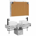 vidaXL Set kabinetov do kúpeľne 4 pcs Betónovo sivá 100 x 14,5 x 70 cm