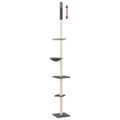 vidaXL Strom pre mačky od podlahy po strop tmavosivý 263,5-289,5 cm