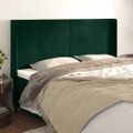 vidaXL Čelo postele so záhybmi tmavozelený 203x16x118/128 cm zamat