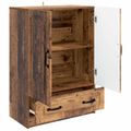 vidaXL Servírovacia skriňa so zásuvkou Staré drevo 66 x 34,5 x 92 cm