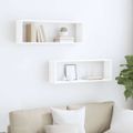vidaXL Nástenné police 2 ks, biele 80x15x26,5 cm, kompozitné drevo