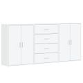 vidaXL Komody 3 ks biele 60x31x84 cm kompozitné drevo