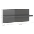 vidaXL Nástenné police 2 ks lesklé sivé 40x11,5x18 cm
