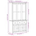 vidaXL Vysoká skrinka BODO biela a hnedá 115,5x43x200,5cm cm borovica