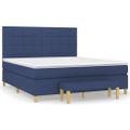 vidaXL Posteľný rám boxspring s matracom modrý 160x200 cm látka
