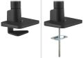 Neomounts DS75S-950BL2/Držák displeje/na stůl/17-27"/svorka+průch./VESA 100X100/nosn.2x8kg/plyn.píst/2 dis Držák, VESA, stolní, pro 2 ploché monitory, úhloprícka 17"–27", náklon 120°, otácení 180°, rotace 360°, nosnost 2×8kg, cerný