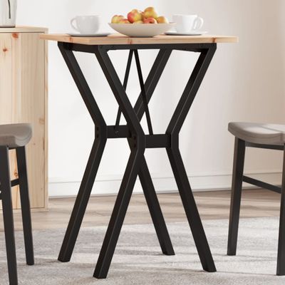 vidaXL Jedálenský stolík v tvare Y 50x50x75 cm borovica a oceľ