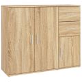 vidaXL Komoda, dub sonoma, 91x29,5x75 cm, imitácia dreva