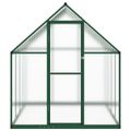 vidaXL Skleník so základovým rámom zelený 224x169x195 cm hliník