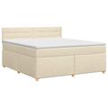 vidaXL Posteľ boxspring s matracom Krémová 140 x 190 cm Látka
