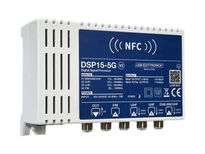 LEM DSP15-5G V2 automatický NFC programovateľný DVB-T/T2 zosilňovač