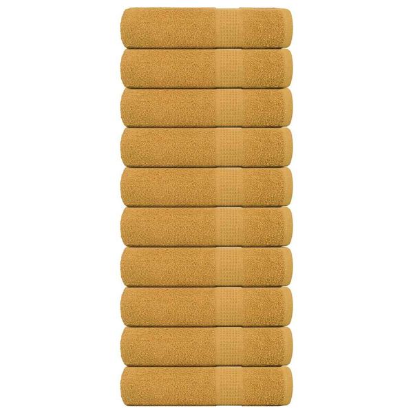vidaXL Sprchové osušky FROGN 10 ks zlaté 70x140 cm 360 g/m²
