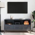 vidaXL TV skrinka antracitová 100,5x39x50,5 cm oceľ