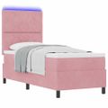 vidaXL LED box s pružinami s čelnou doskou Ružová 80 x 200 cm Zamat