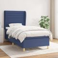 vidaXL Boxspring posteľ s matracom modrá 100x200 cm látka