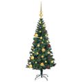 vidaXL Umelý predsvietený vianočný stromček Zelená 120 cm PVC a kov