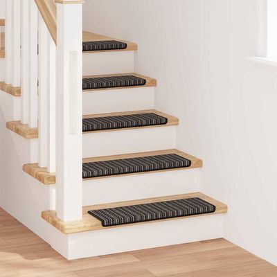 vidaXL Samolepiace schodové rohože 15 pcs Antracit 65 x 21 x 4 cm