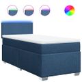 vidaXL Posteľný rám boxspring s matracom modrý 90x200 cm látka