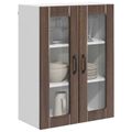 vidaXL Nástenný sklenený kabinet LUCCA Hnedý dub 60 x 31 x 80 cm