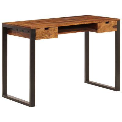 vidaXL Stôl z akáciaového dreva a ocele 110x55x78 cm