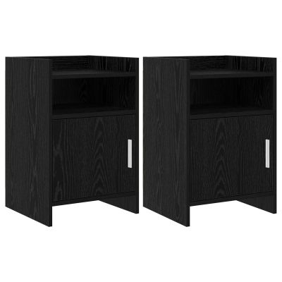 vidaXL Nočné stolíky 2 pcs Čierny dub 40 x 36 x 60 cm Kompozitné drevo