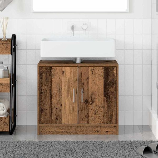 vidaXL Kúpeľňová skriňa Staré drevo 63 x 29 x 55 cm Kompozitné drevo