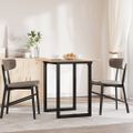 vidaXL Jedálenský stolík v tvare O 60x60x75 cm borovica a oceľ