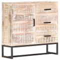 vidaXL Komoda biela 73x30x75 cm akáciový masív