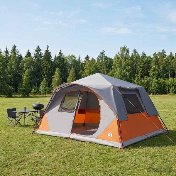 vidaXL Okamžitý stan so strechou Šedá a oranžová 365 x 280 x 200 cm