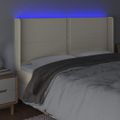 vidaXL Čelo postele krémové 183x16x118/128 cm umelá koža