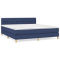 vidaXL Posteľný rám boxspring s matracom modrý 180x200 cm látka