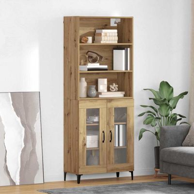 vidaXL Highboard Remeselný dub 69,5 x 34 x 180 cm Kompozitné drevo