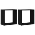 vidaXL Nástenné kockové police 2 ks, čierny dub 30x15x30 cm, technické drevo