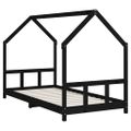 vidaXL Rám detskej postele čierny 90x200 cm masívna borovica