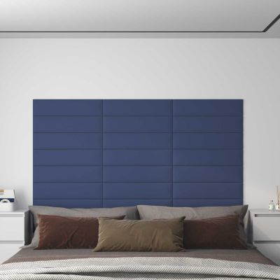 vidaXL Nástenný čelník 12 pcs 60 x 15 cm Modrá látka
