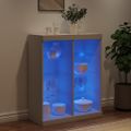 vidaXL Komoda s LED svetlami biela 81x37x100 cm