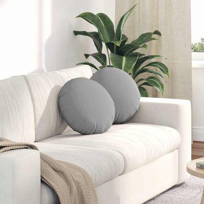 vidaXL Vankúše na sedenie 2 pcs Oblá šedá Ø40 x 13 cm látka