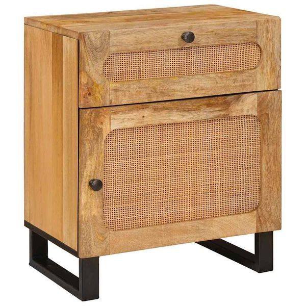 vidaXL Nočný stolík Prírodná 50 x 33 x 60 cm Masívne mango drevo