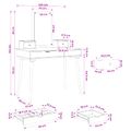 vidaXL Sada toaletného stolíka FAUSKE 4 ks Biela 100 x 50 x 143 cm