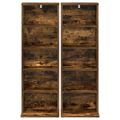 vidaXL CD Skrinka 2 ks Dymový dub 33 x 23,5 x 97,5 cm Kompozitné drevo