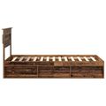 vidaXL Rám postele Staré drevo 100 x 200 cm Masívne borovicové drevo