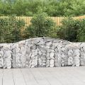 vidaXL Oblúkové gabionové koše 7 ks 400x30x80/100cm pozinkované železo