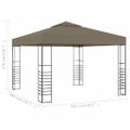 vidaXL Záhradný stan 3x3 m, sivohnedý 180 g/m²